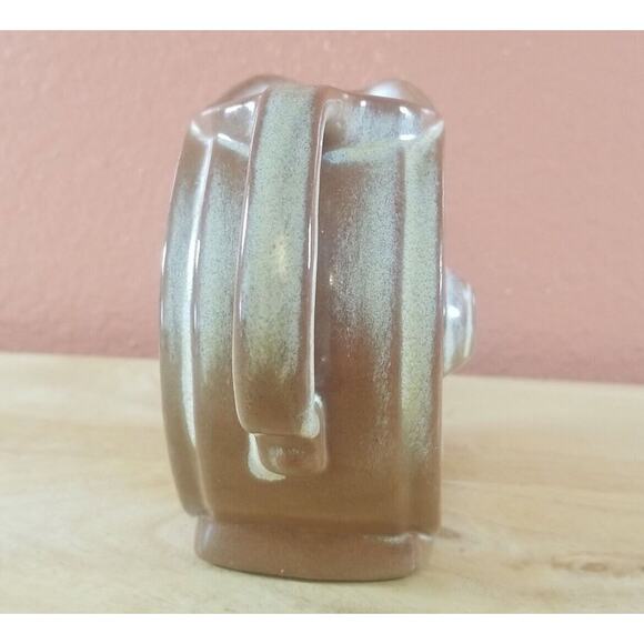 Frankoma Wagon Wheel Pitcher - Vintage Small 4"x5"x2" - Brown/Tan/Gold - Picture 7 of 13